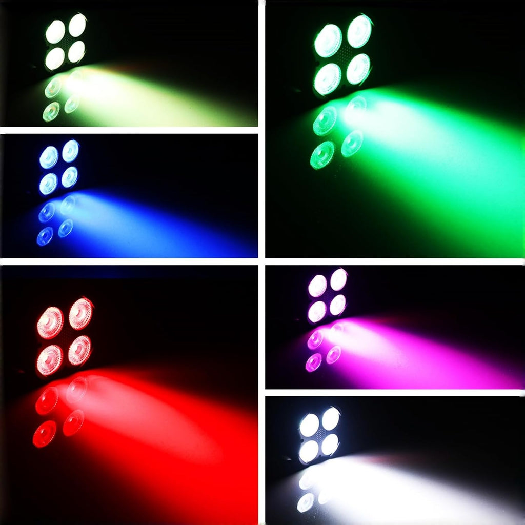 Stage Par Lights, RGBW 4-in-1 LED Par Light Stage Lights DMX | Sound Activated, Remote Control, Multi Modes, Strobe &