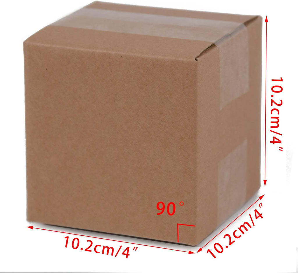 Shipping Boxes 4x4x4 Inches Small Corrugated Cardboard Boxes, 25 Pack