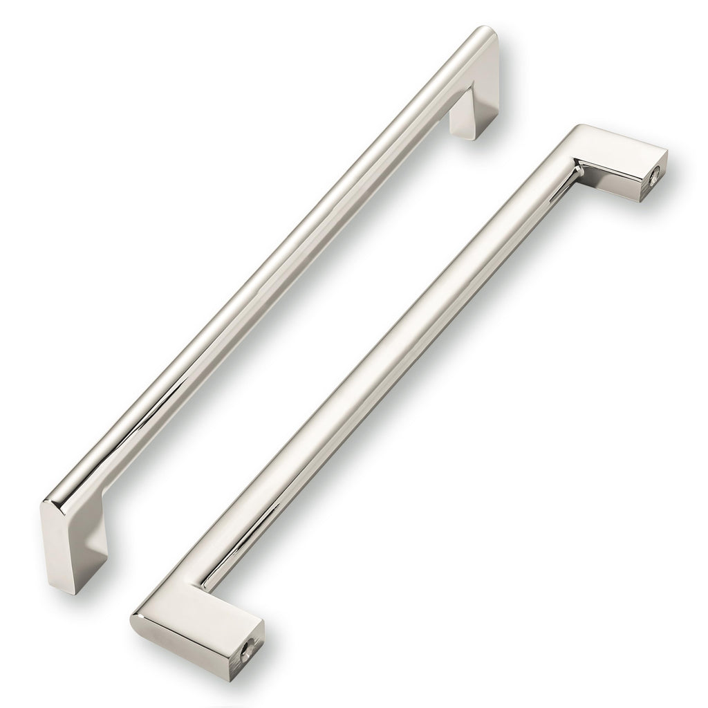 10 Inch Hole Center 2 Pack Polished Nickel Cabinet Pulls Heavy Duty Solid Kitchen Drawer Handle, Hardware for