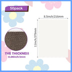 50 Pack 8.5x11 Corrugated Cardboard Sheets, White Flat Cardboard Inserts for Shipping, Mailing, Packing, DIY Crafts