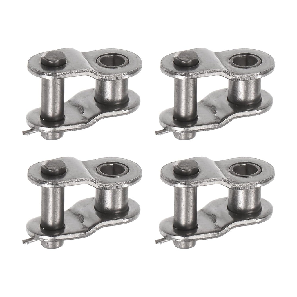 uxcell 4Pcs #25 Chain Offset Half Link Roller 1/4" Pitch Stainless Steel Standard Chain End Connector Split Links for 04C Chain