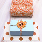 Twine String Orange and White Baker String 328 Feet 2mm Thick Christmas Halloween Twine String for Gift Wrapping DIY