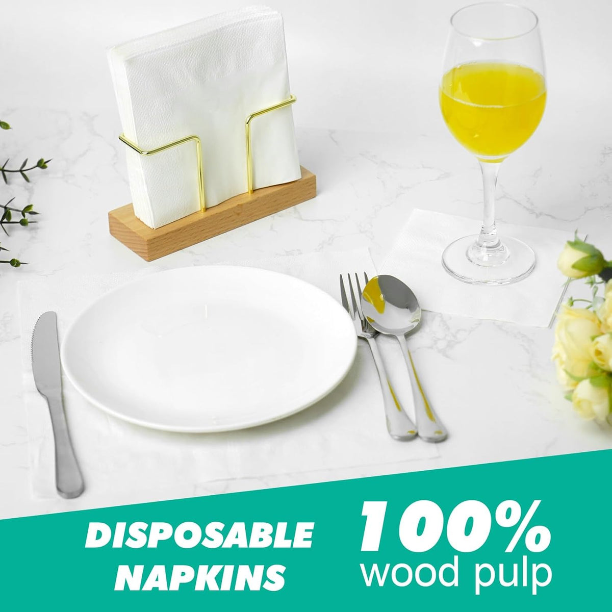500 Count Cocktail Napkins, White Beverage Napkins, 2-Ply