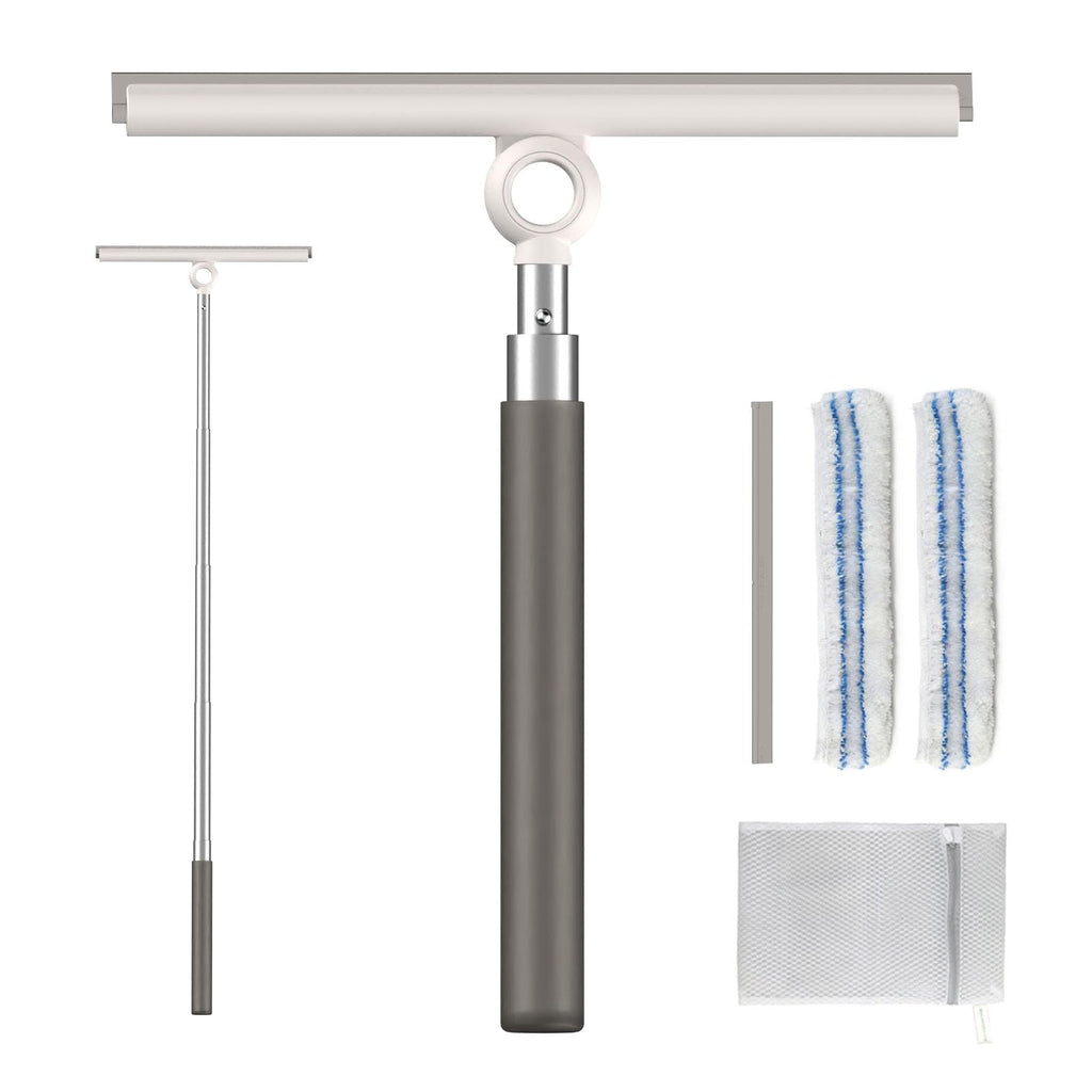 2-in-1 Shower Squeegee for Glass Doors with Telescopic Handle