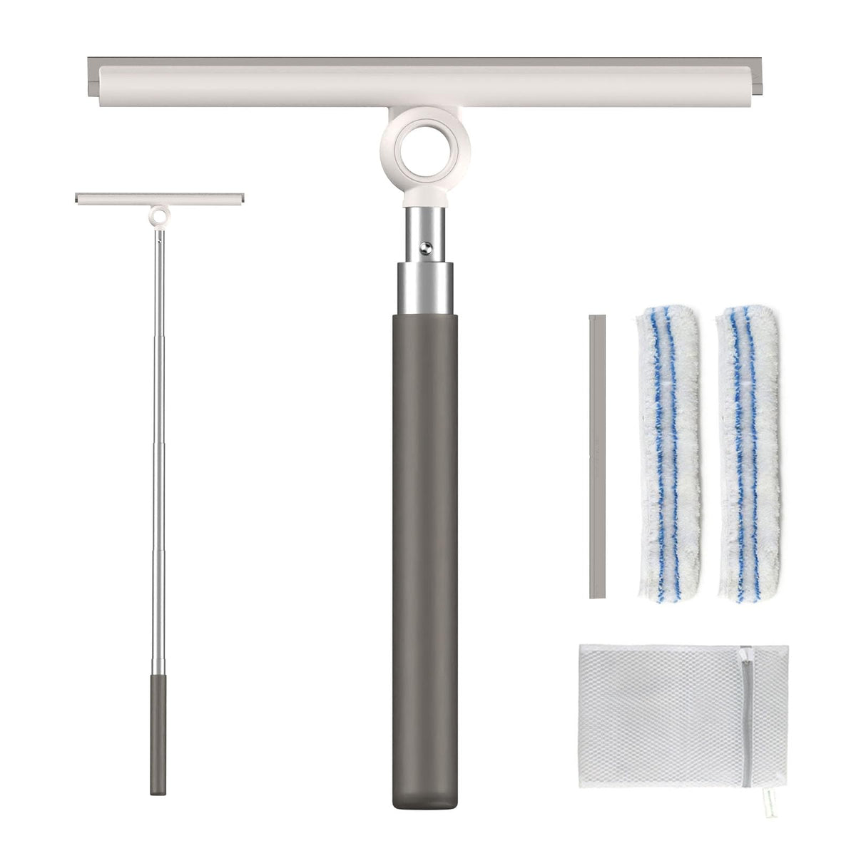 2-in-1 Shower Squeegee for Glass Doors with Telescopic Handle