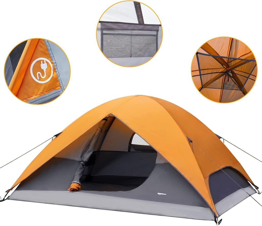 Camping Tent, 3-Season Dome Design with Rainfly