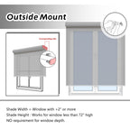 Light Filtering Roller Shades for Indoor Windows, 59" W x 72" H, Grey