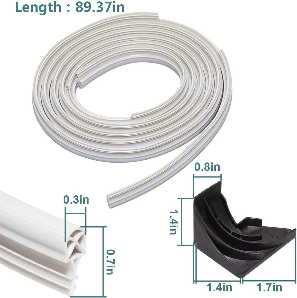 WD08X10057 Dishwasher Door Gasket Seal with WD8X227 & WD8X228 Corner Tub Baffles - Compatible with GE, Hotpoint, Kenmore - Replaces AP3798079, PS958908, EAP958908, WD08X10014