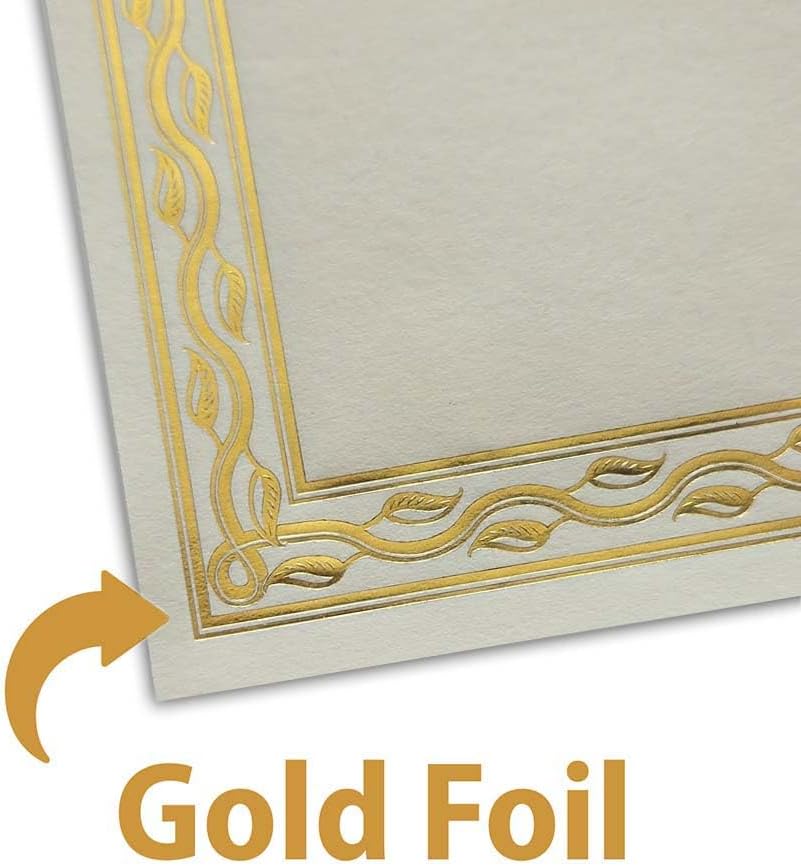 Serpentine Gold Foil Award Certificates, Parchment Certificate Paper for Awards, Diplomas & Recognition, Printable