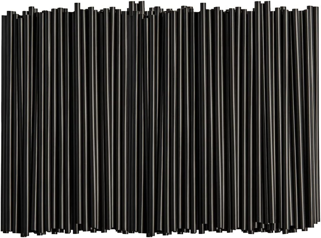 7.75" Black Plastic Drinking Straws [500 Count]
