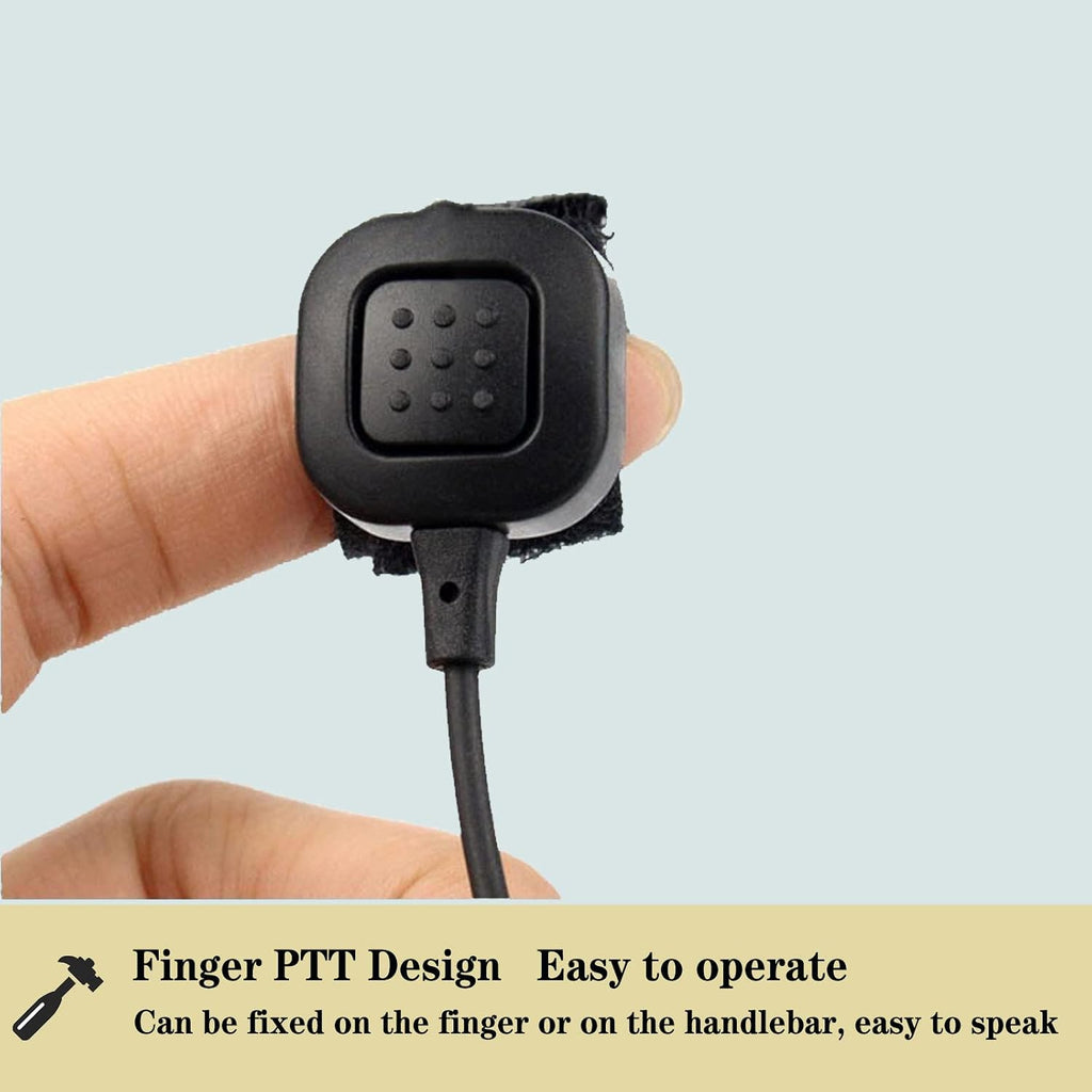 Adjustable Throat Mic Walkie Talkie Earpiece with Mic, Covert Tube | Finger PTT, for RT22/RT68/RT21/H777, Compatible