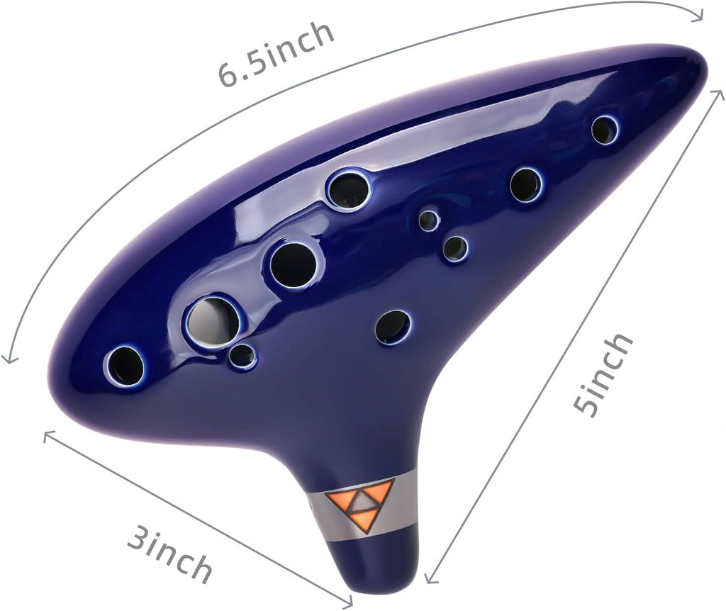 Zelda Ocarina 12 Hole Alto C with Song Book (Songs From the Legend of Zelda) with Display Stand Protective Bag