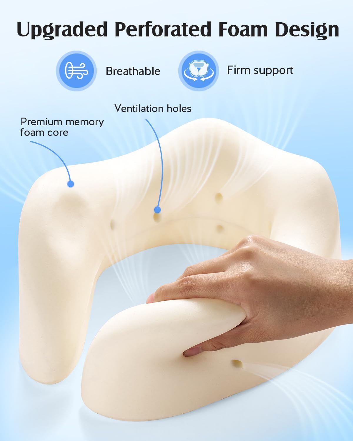 Travel Pillow for Women Airplane, Patented 360° Ergonomic Sleeper Hold Head Support System with Memory Foam Neck