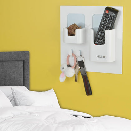 Bedside Shelf - Stick On Wall Mounted Bed Room,Dorm,Office Adhesive Floating Accessoies Caddy Organizer/Holder for