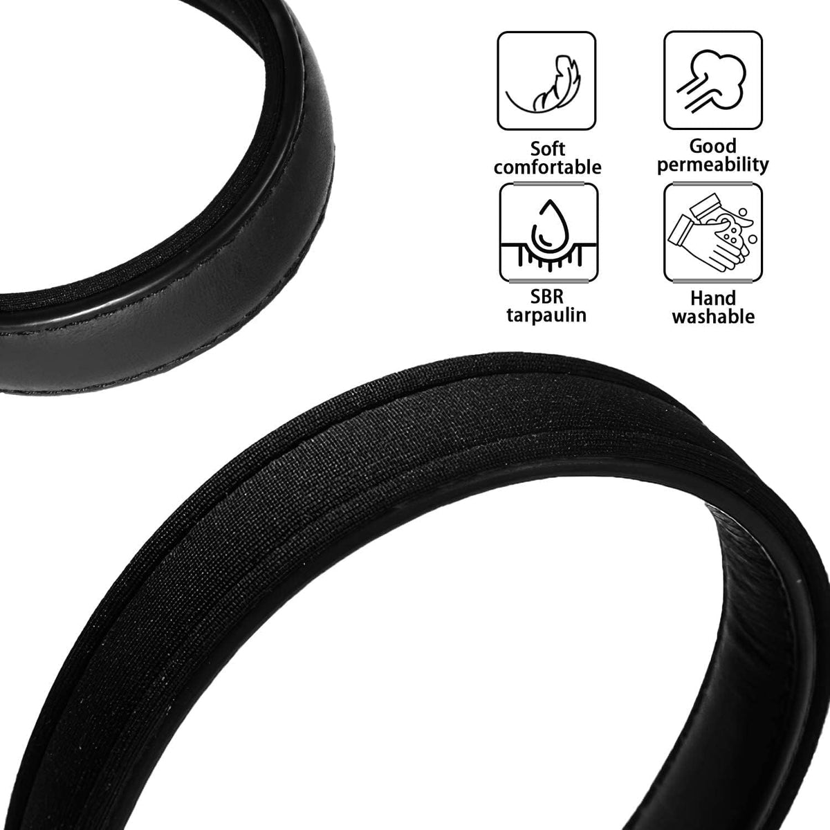 PU Leather Dog Collar Adjustable Soft Padded for Large/Medium Dogs Black,M