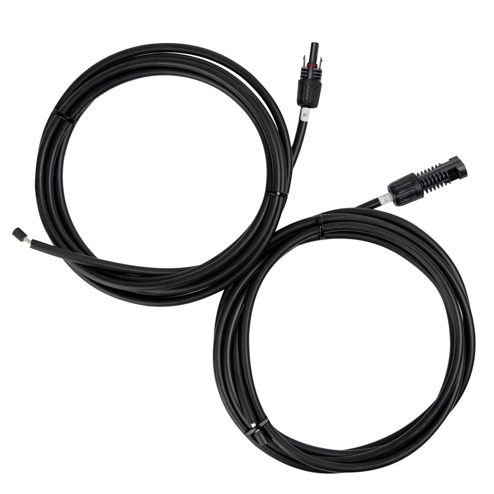 10FT 10AWG Solar Adaptor Extension Cable, M&F Connector Black 1 Pair | Solar Cable UV resistant & Waterproof,TUV
