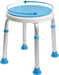 Medical Tool-Free Assembly Adjustable Swivel Shower Stool Seat Bench with Anti-Slip Rubber Tips for Safety and Stability