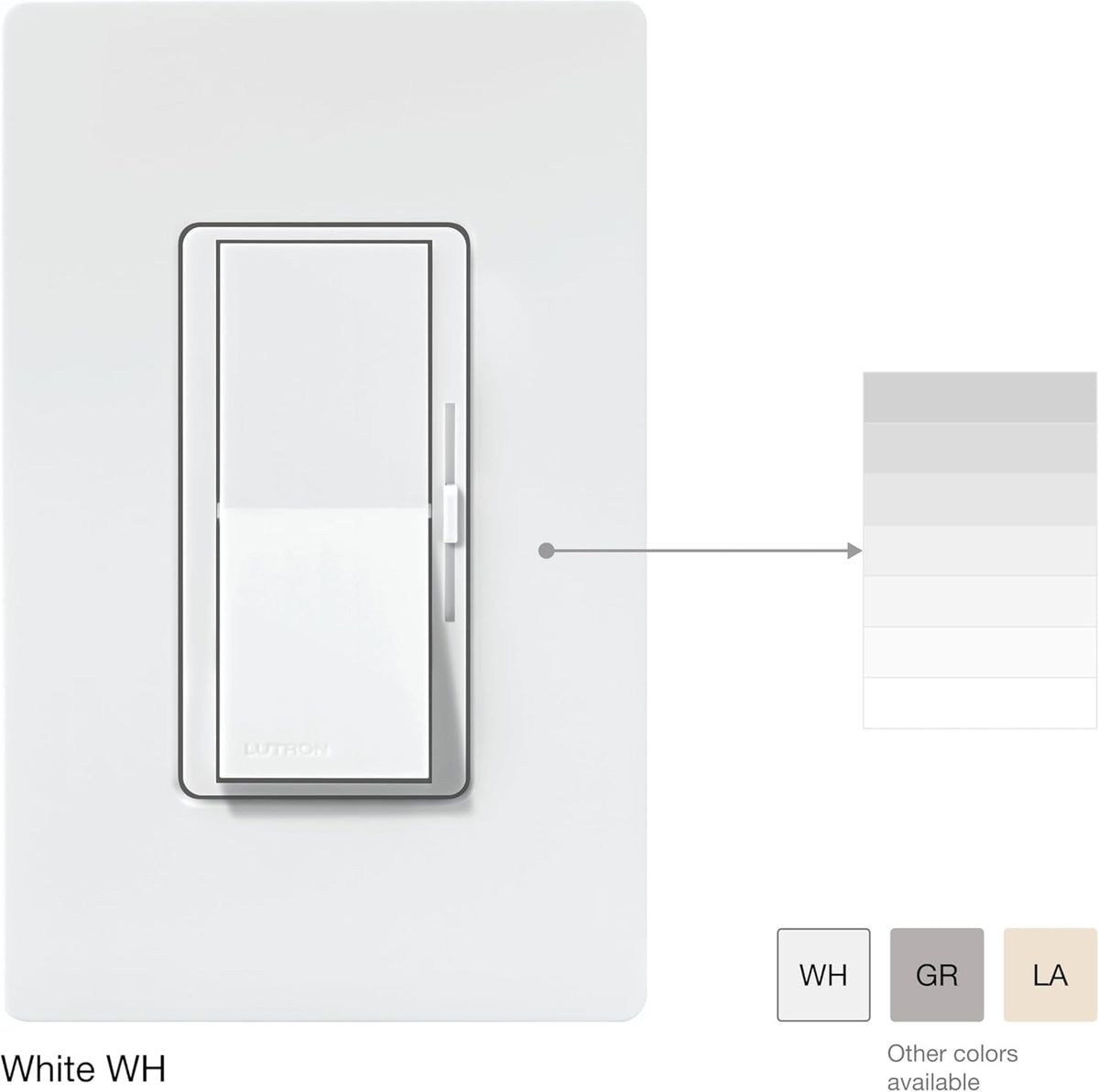 Lutron Diva LED+ Dimmer Switch & Wallplate, Paddle Dimmer, Single Pole/3way