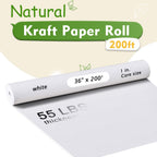 36" x 200' White Kraft Paper Roll,Multipurpose Paper for Craft & Gift Wrap
