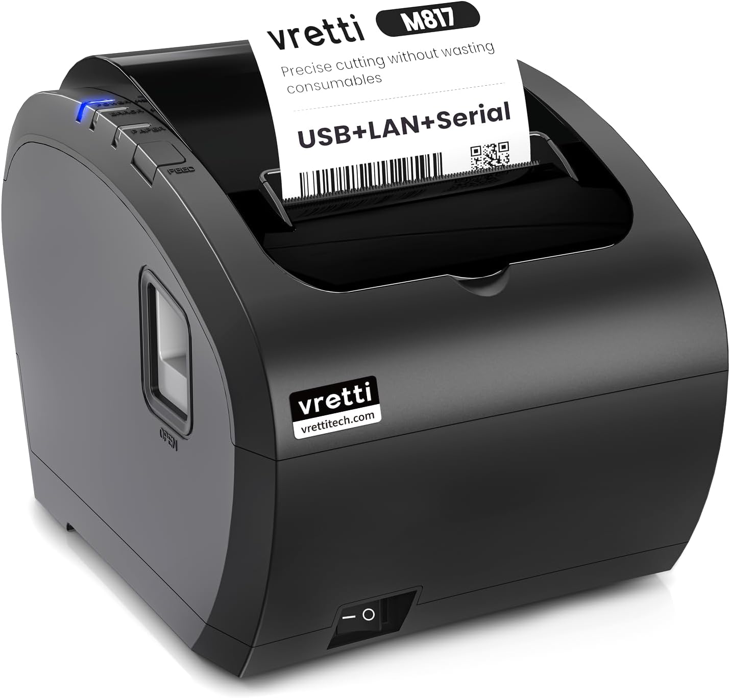 Thermal Receipt Printer, 3'1/8 80mm POS Restaurant Kitchen Printer | with Auto Cutter Support Cash Drawer, USB Serial