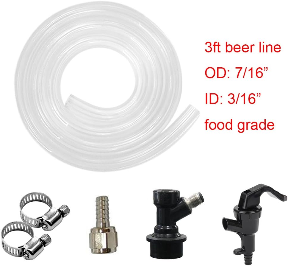 3/16" ball lock beer line assembly & 5/16" ball lock gas line assembly for beer making