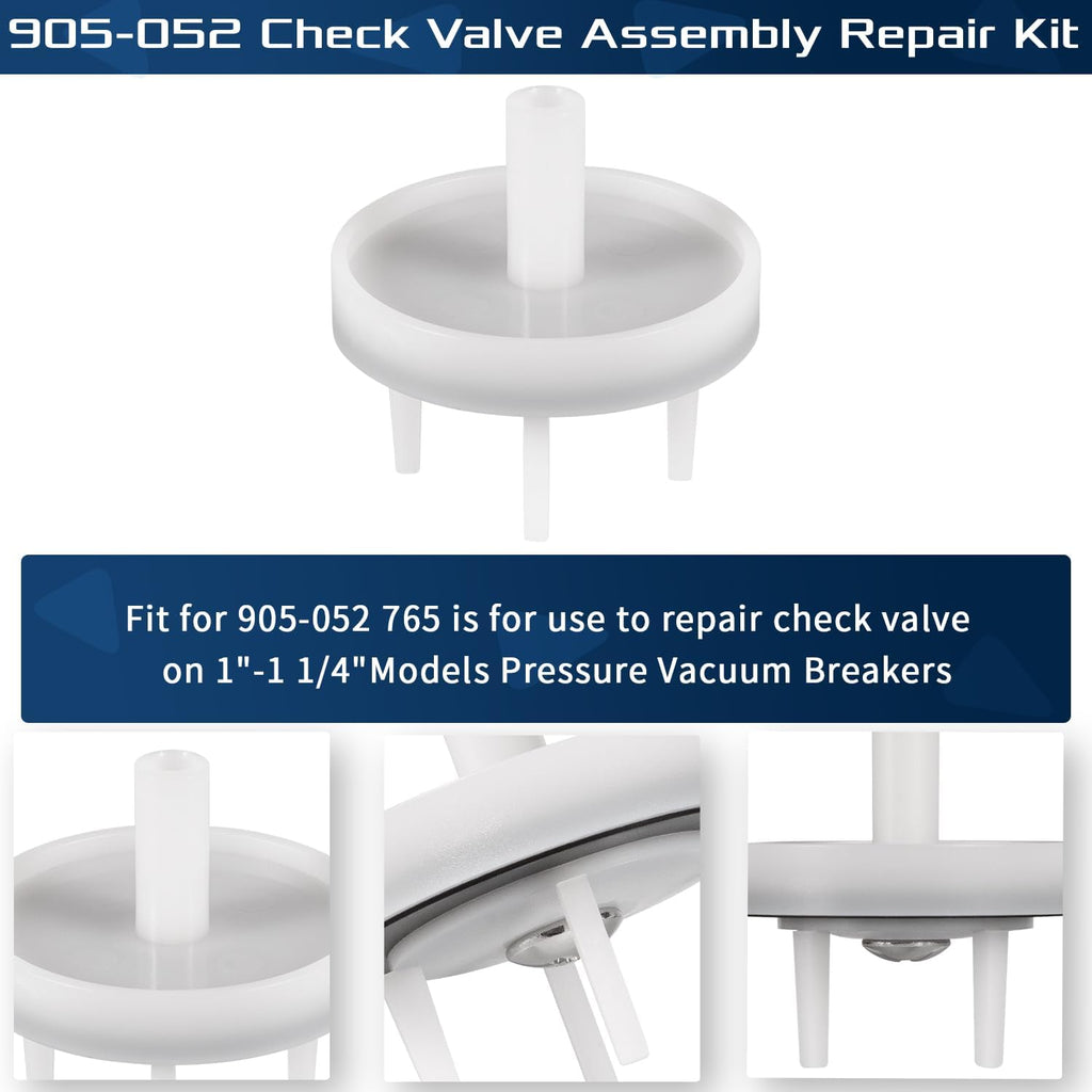 905-052 765 Check Valve Assembly Repair Kit, Fit for Model 1"-1-1/4" In Pressure Vacuum Breaker (White)