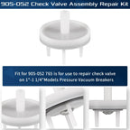 905-052 765 Check Valve Assembly Repair Kit, Fit for Model 1"-1-1/4" In Pressure Vacuum Breaker (White)