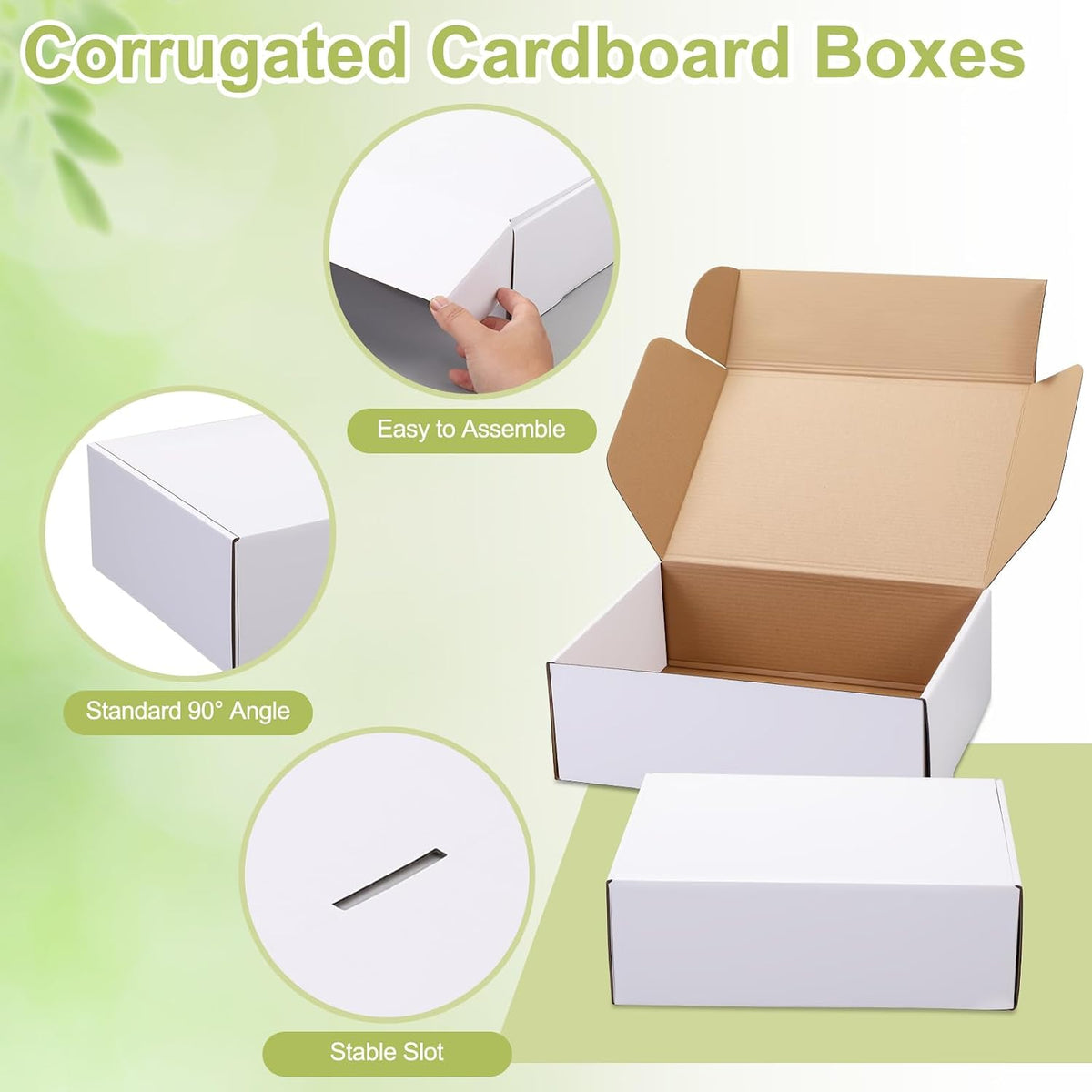 Large Shipping Boxes 20 Pack, 12x9x4 Inch Mailer Boxes, White