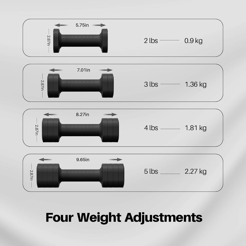 Hand Weights for Women at Home 2-5 lb Light Adjustable Dumbbells Set | Adjustable 2-5 lb(A Pair 4lb 6lb 8lb 10lb)