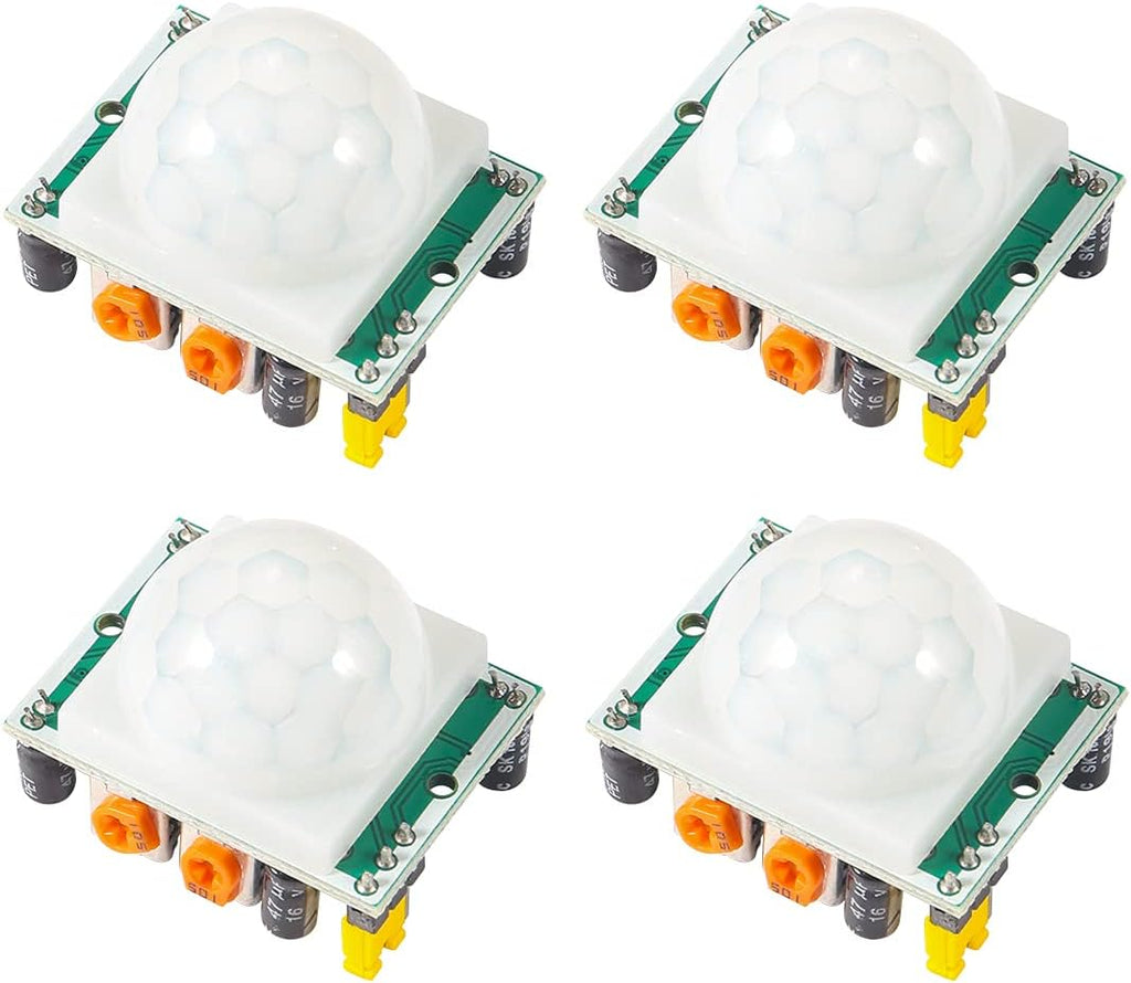 Dorhea 4Pcs HC-SR501 Pir Motion Infrared Human Body Sensor Module Pyroelectric Infrared Motion Detector Module for Raspberry Pi Microcontrollers Projects