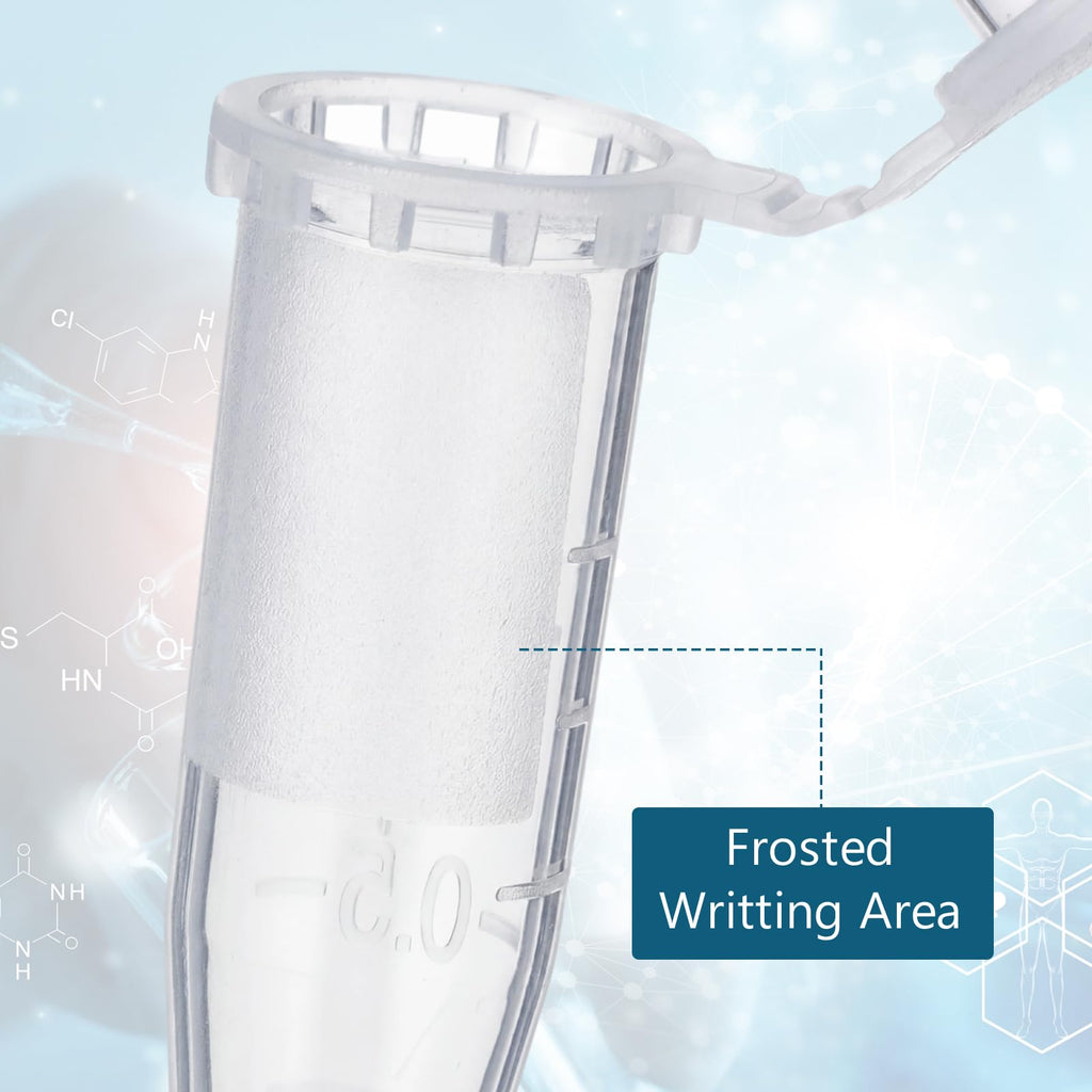 2000 Pcs 1.5ml Microcentrifuge Tubes with Safe Lock Snap Cap & Flip Lid Polypropylene Clear Plastic Tube with