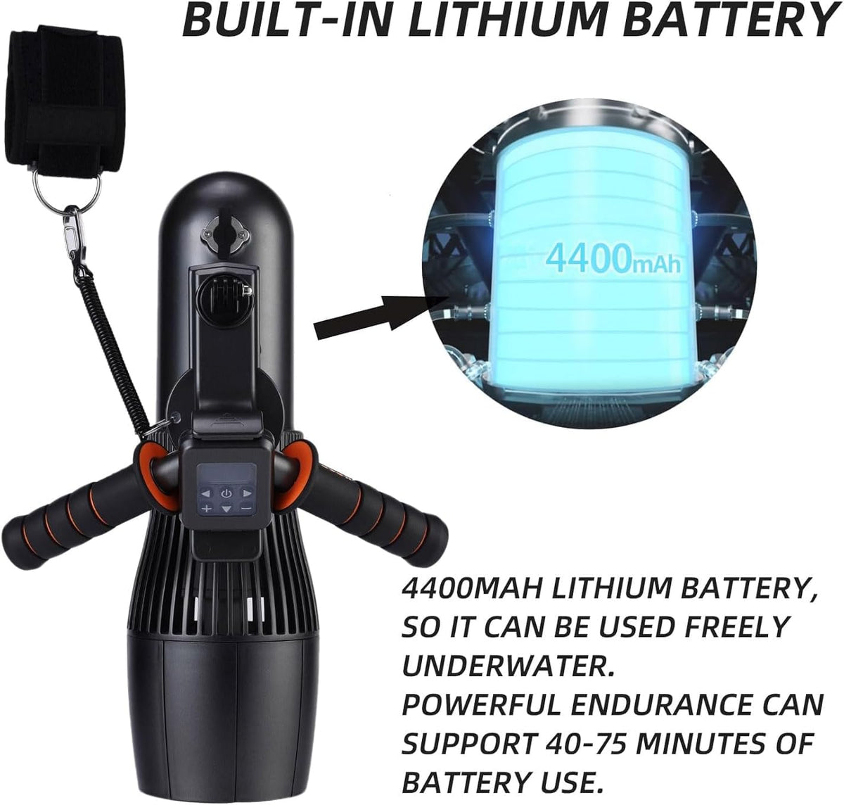 Electric SUP Underwater Scooter, Free Diving Snorkeling Sea Scooter, Action Camera Compatible, Water Sports Swimming