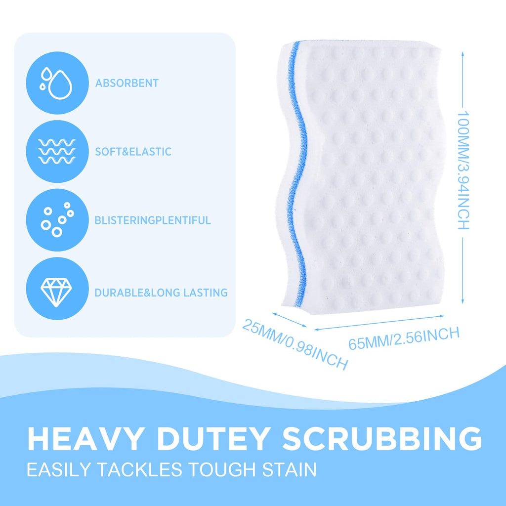 120 Pack Magic Extra Durable Sponge Eraser 3 Layer Density Cleaning Pads in Bulk Thick More Lasting Sponge Eraser for