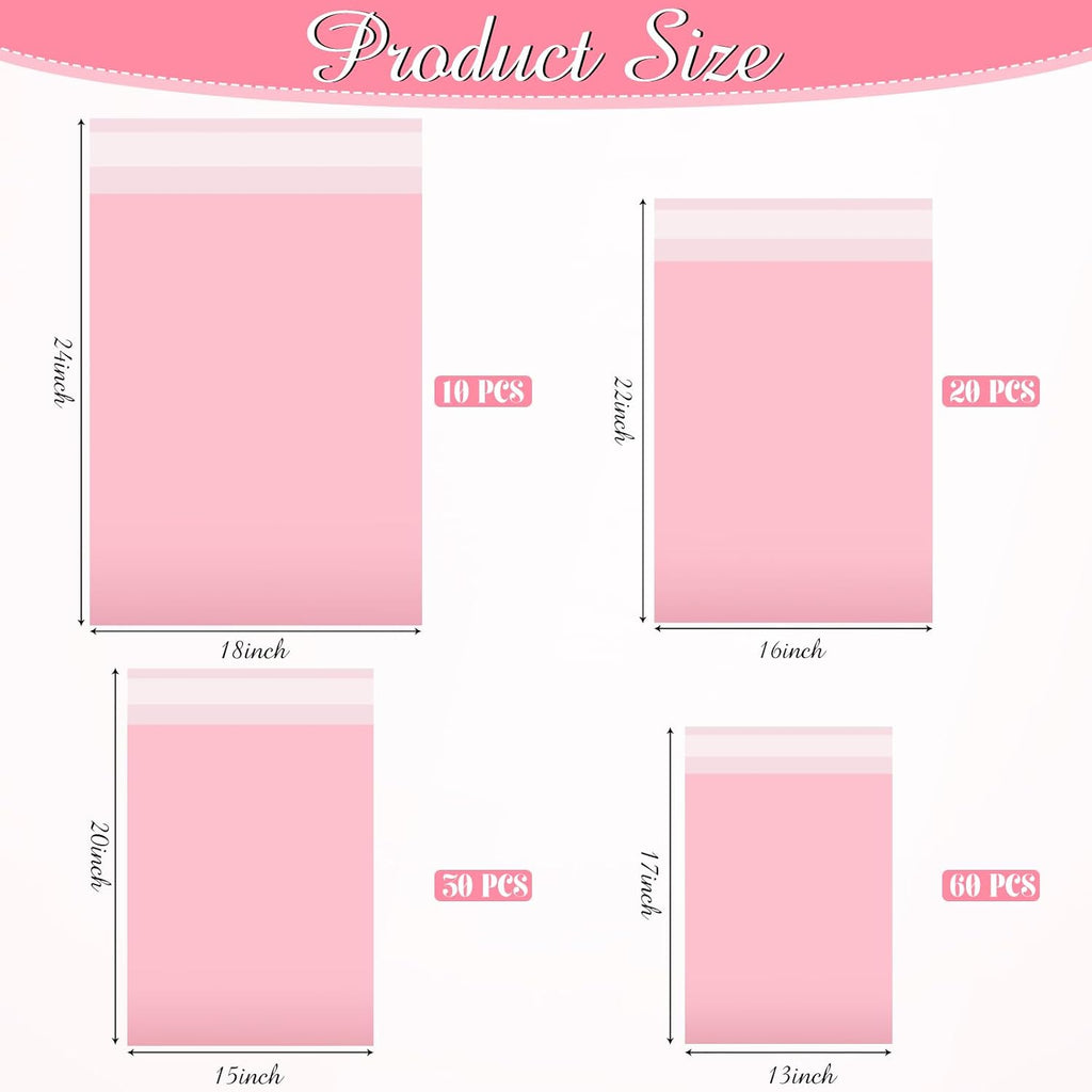 Poly Mailer, 13 x 17 In, 15 x 20 In, 16 x 22 In, 18 x 24 in, Pink