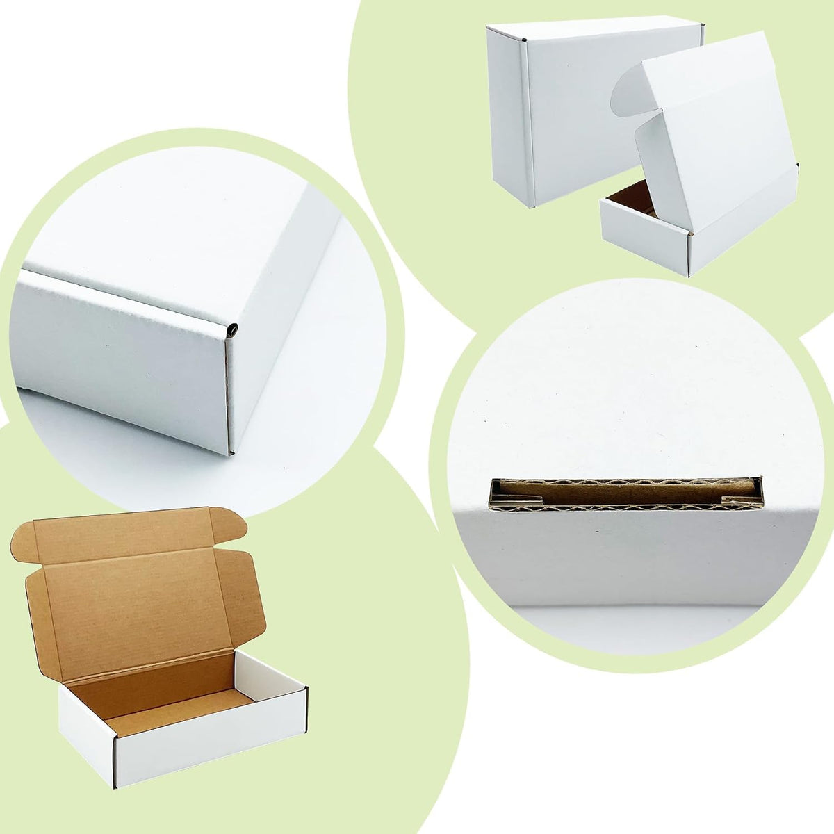 White Shipping Boxes 9x5x2 inch 50 Pack,Corrugated Mailers for E-Commerce
