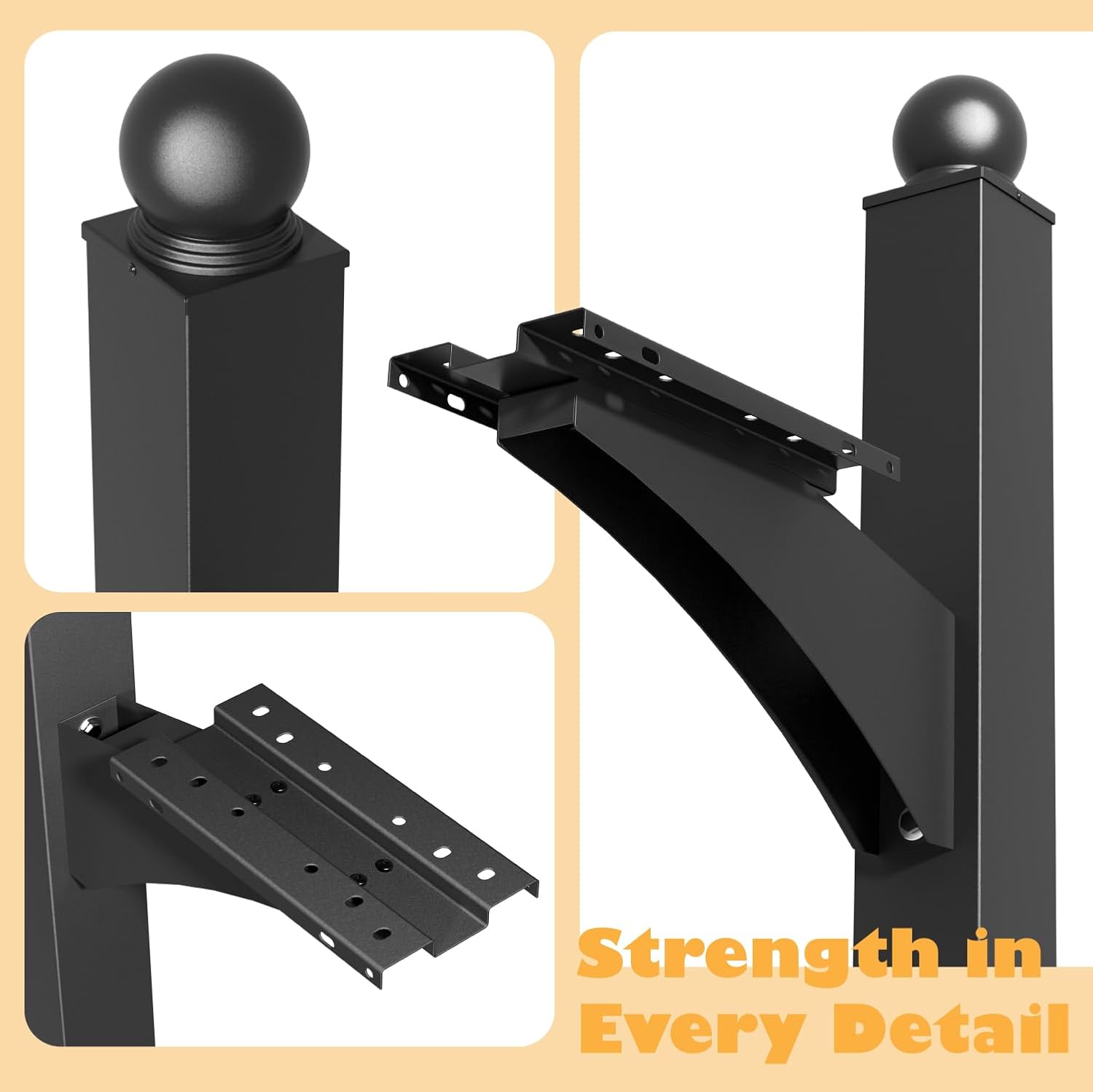 56" Mailbox Post Heavy Duty Decorative Flower Box Mount | Heavy Duty, Decorative Mount, Flower Box