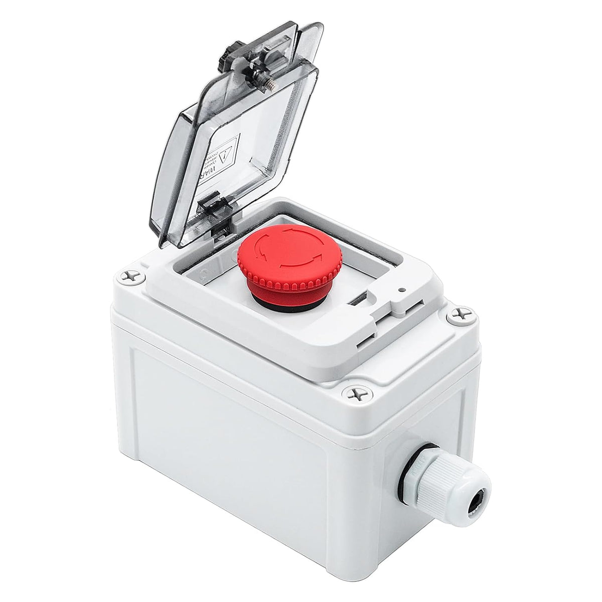Emergency Stop Button with Cover, Waterproof Push Button Switch Box