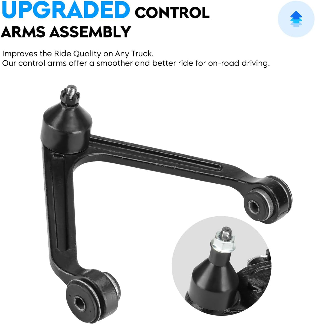 Front Upper Control Arm w/Ball Joint for Dodge Ram 1500 2002-2005, Lower Ball Joint, Suspension Kit K7424 K7411, 4Pcs