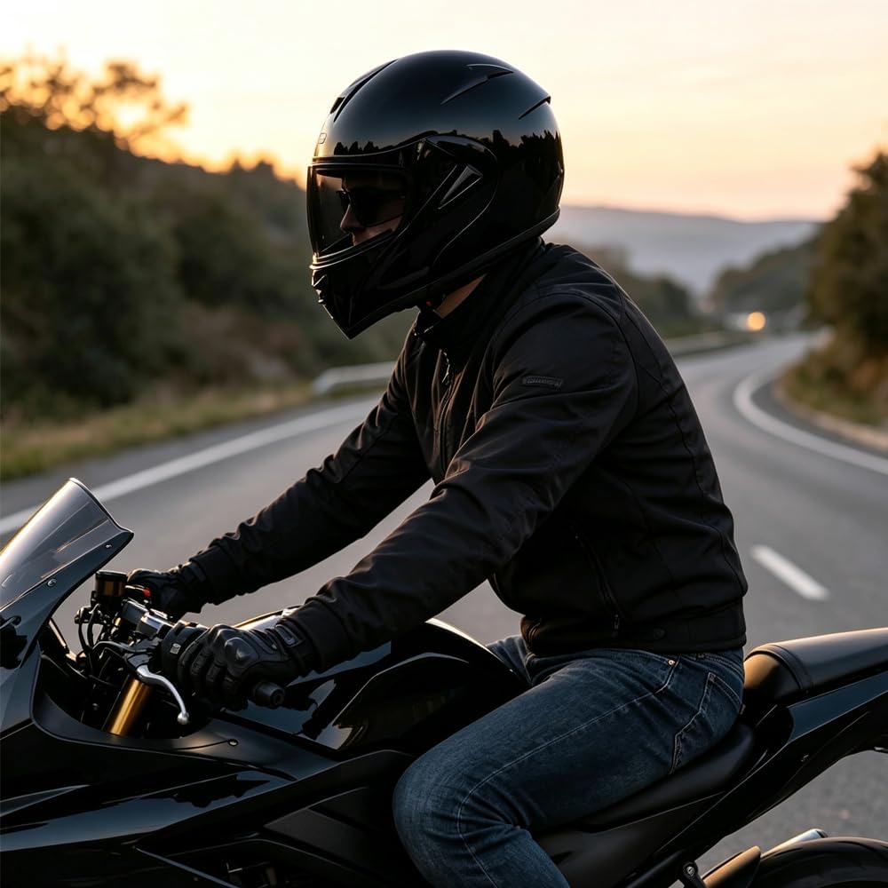 Bluetooth Modular Motorcycle Helmet, DOT Approved Flip Up Full Face Integrated Helmet, Double Visor Helmet Built-in