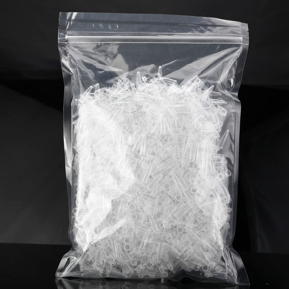 0.2ml Microcentrifuge Tubes 300 Pieces, EO Sterilized Plastic Small Vials with Caps for Sample Storage Without