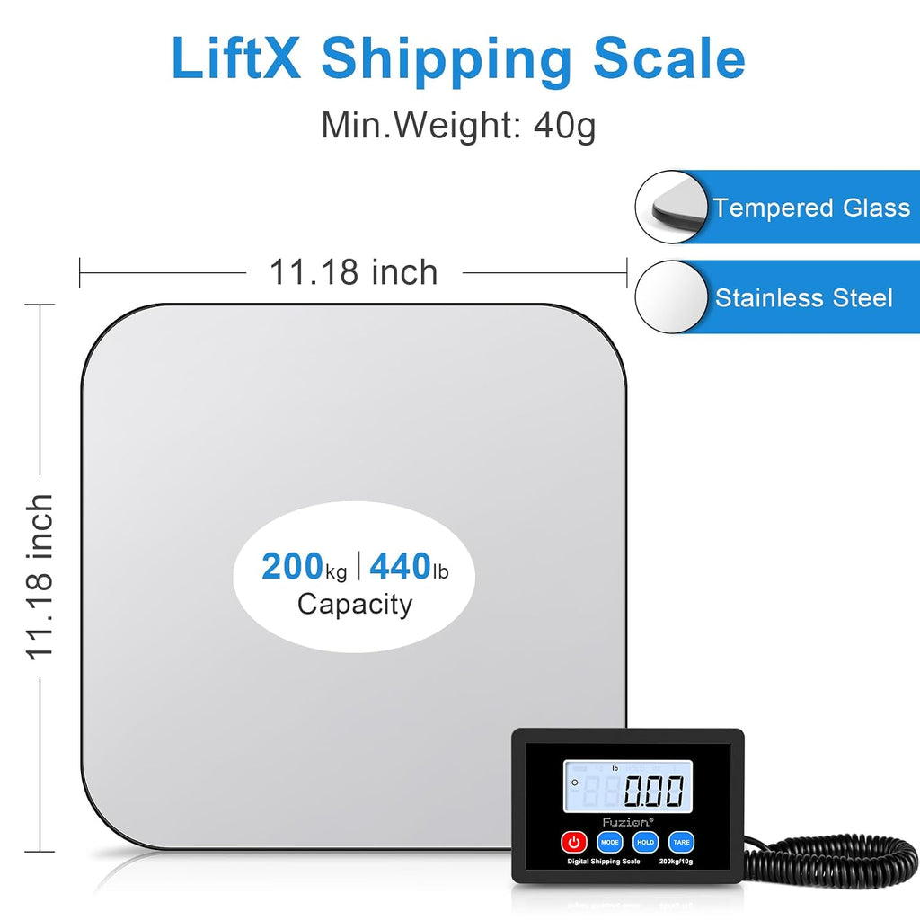 Shipping Scale, 440LB x 10g Postal Scale - LiftX, Hold/Tare Function | High Accuracy, Easy Use, Digital Postal