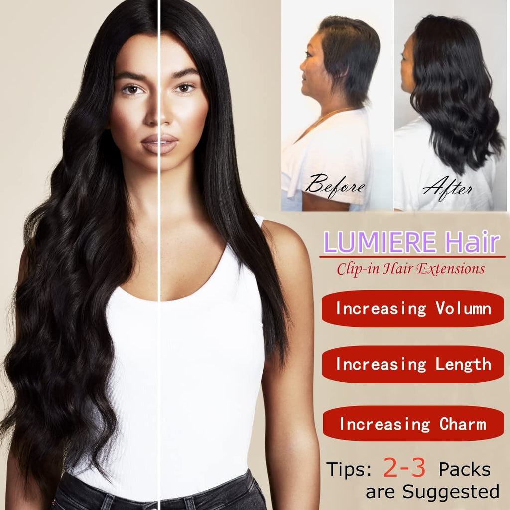 Clip In Hair Extensions Real Human Hair - 8Pcs With 20Clips 120G Body Wave Clip Ins Hair Extensions Unprocessed Grade