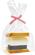 Smores Bags, Flat Bottom Cellophane Bags, 4x2x8 In, 100Pcs