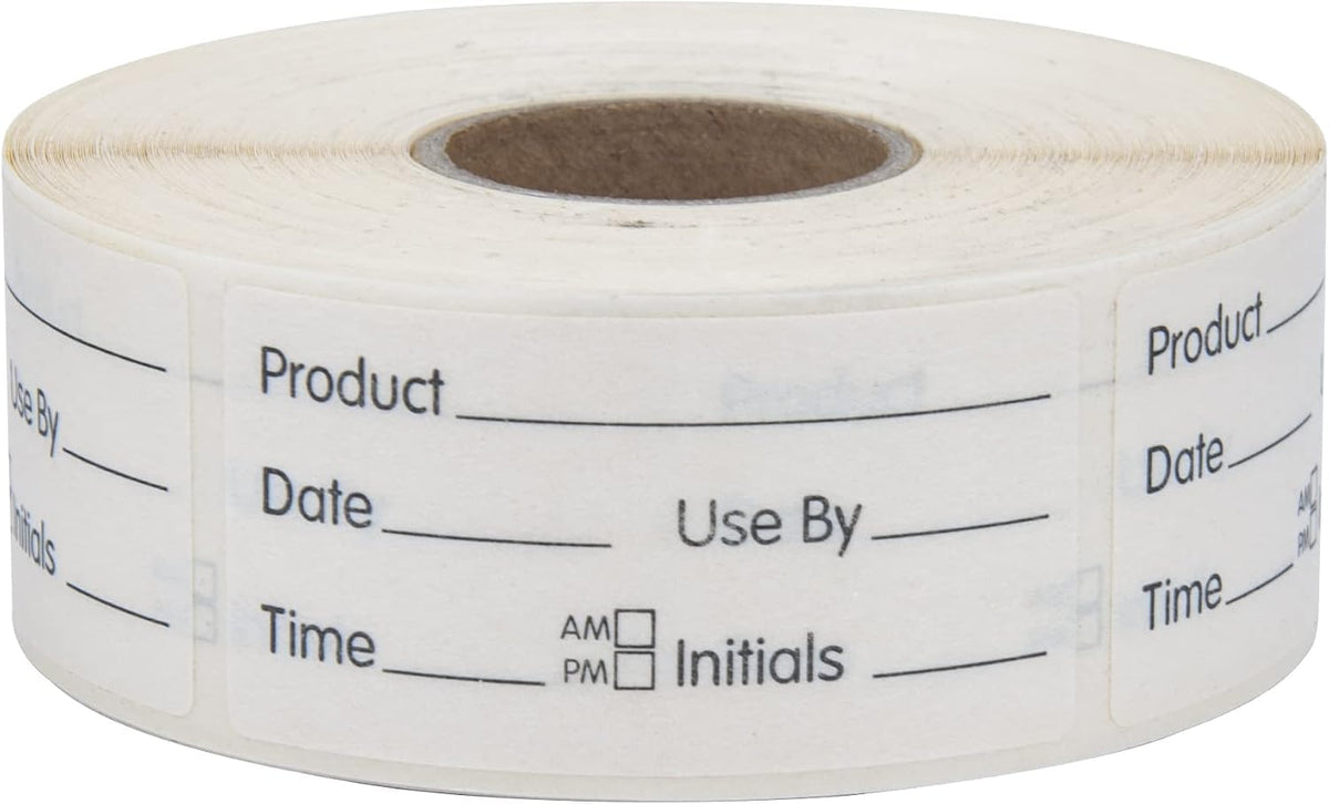 Blank 1 x 2 Inch Food Rotation Dissolvable Labels 2 Rolls