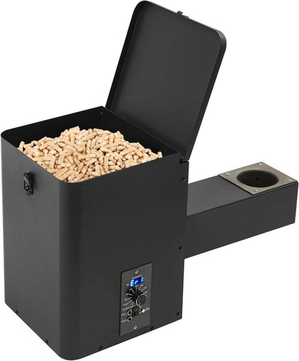 Vertical Pellet Hopper Side Firebox Mount Assembly Kit Electric Wood Pellet Smoker Hopper 180℉- 500℉ Temperature