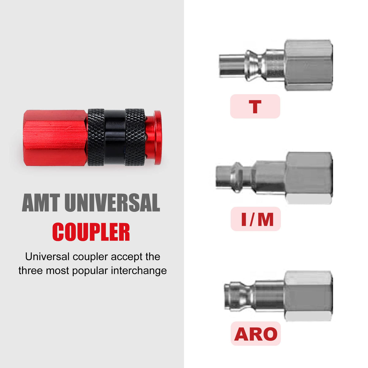 FYPower Aluminum Air Fittings, 1/4" NPT, 15 Pieces, Red