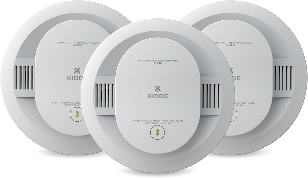 Smoke and Carbon Monoxide Detector, AA Battery Powered with LED Status Lights, 85 dB Alarm, 5 inches, 30CUDR, 3 Pack