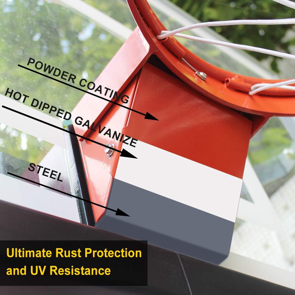 Basketball Rim Replacement | Heavy Duty Breakaway Basketball Hoop Rim for Indoor Outdoor Backboard, Solid Steel Flex
