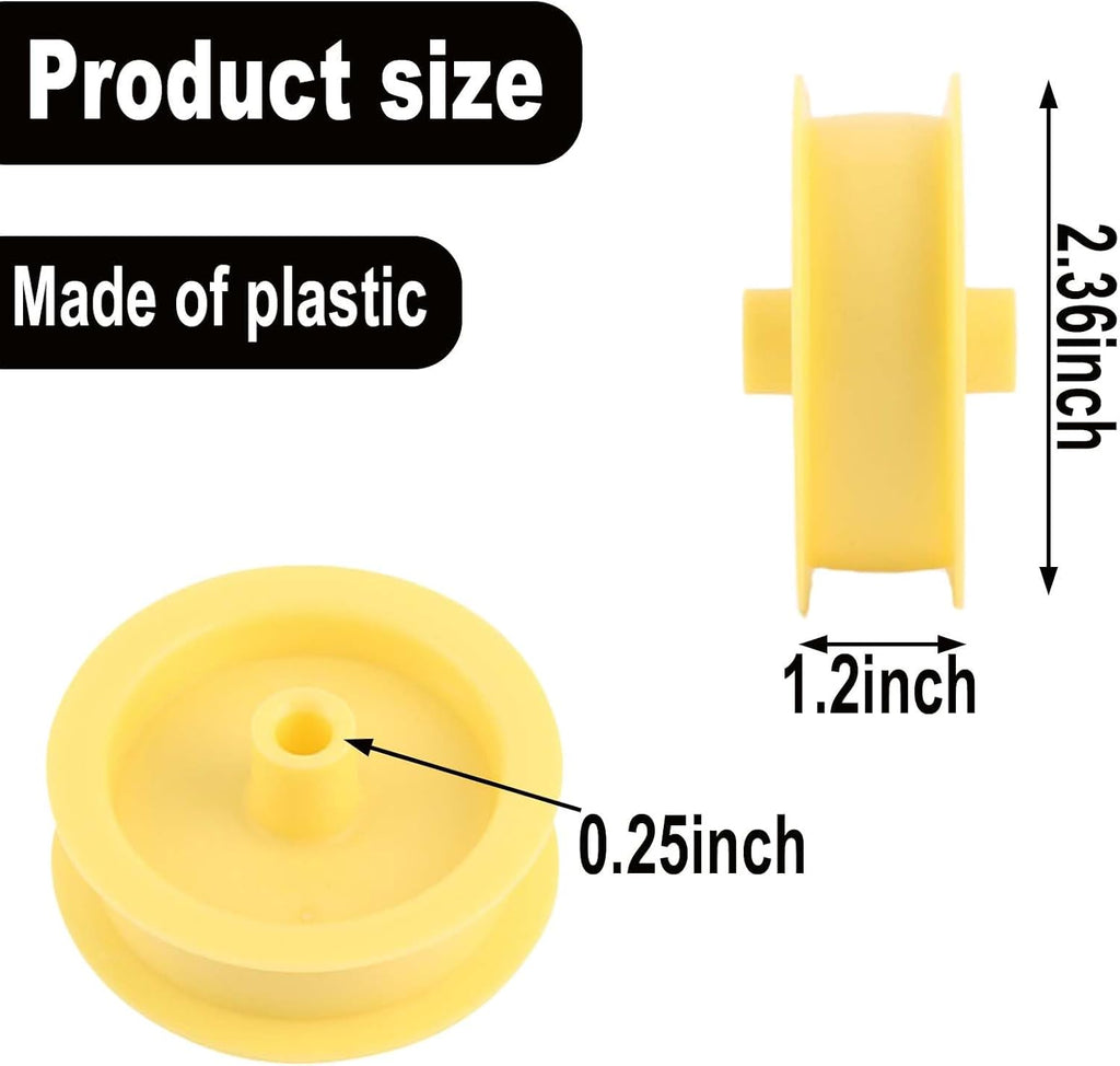 Dryer Idler Pulley Wheel Plastic Dryer Idler Replacement Part Compatible with GE Dryers Replaces for WE12X83 WE12M8 AP2043227 PS265721 275158 WE12M08 (Yellow, 1 Pcs)