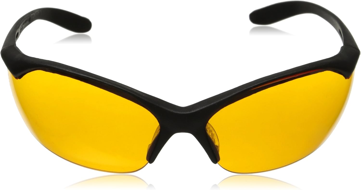 by Honeywell Vapor II Sharp-Shooter Anti-Glare Shooting Glasses, Orange Lens (R-01537),Black/Orange,Large